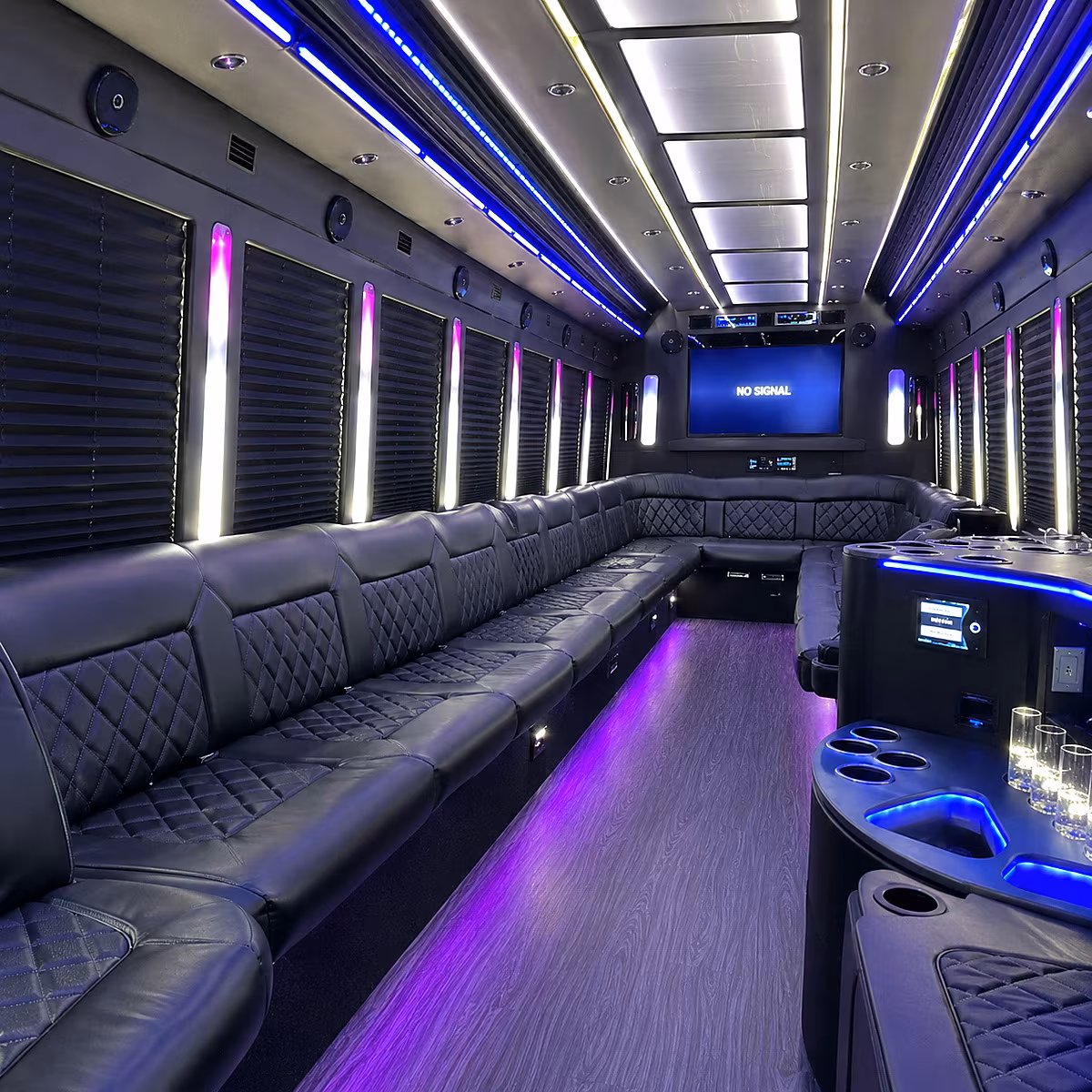 euless 30 passenger party bus inside