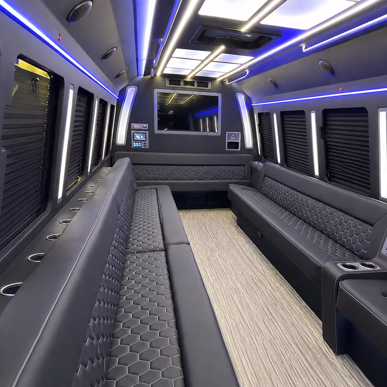 euless 40 passenger party bus inside