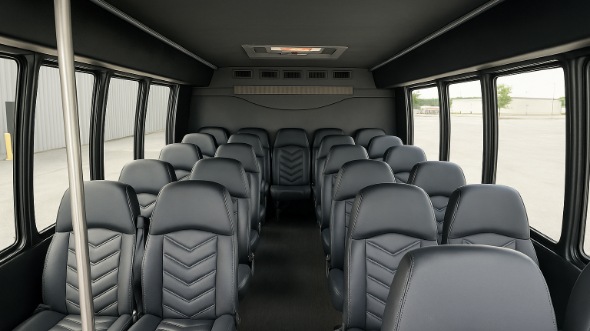 Interior of Charter Bus Company Euless's 28 Passenger Mini bus in Euless