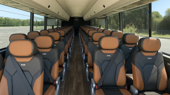 Interior of Charter Bus Company Euless's 50 Passenger Charter Bus in Euless