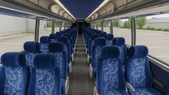 Interior of Charter Bus Company Euless's 54 Passenger Charter Bus in Euless