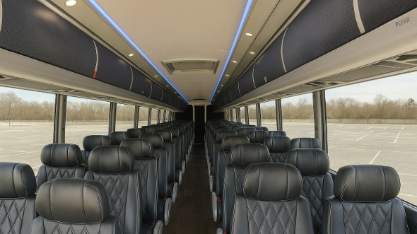 euless 50 passenger charter bus inside