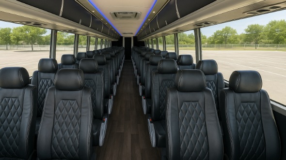 euless 54 passenger charter bus inside