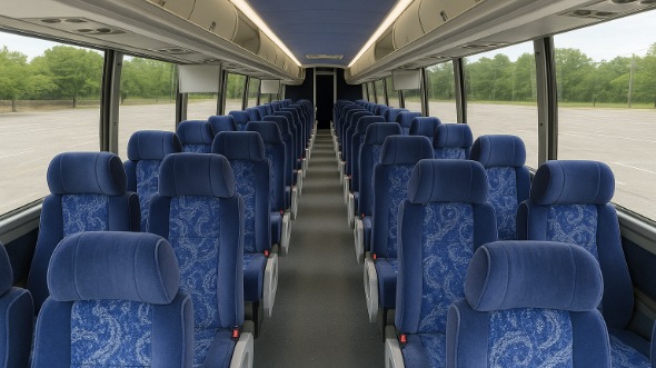 euless 55 passenger charter bus inside