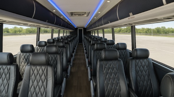 euless 56 passenger charter bus inside